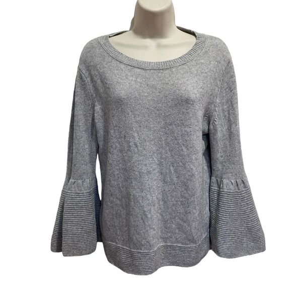 Banana Republic Italian Yarn Merino Wool Cashmere Blend Bell Sleeve Sweater Sz M - Picture 5 of 12